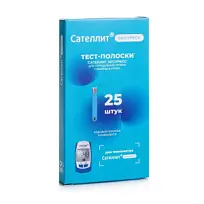 Купить: Сателлит Экспресс 25 шт тест-полоски для глюкометра ПКГЭ-03