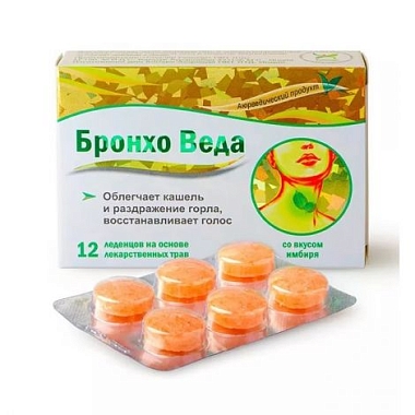 Купить Бронхо Веда 12 шт имбирь леденцы