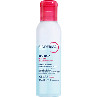 Купить Bioderma Sensibio H2О 125 мл средство двухфазное миццелярное для очищения глаз и губ