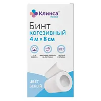 Купить: Клинса 4 м х 8 см бинт когезивный самофиксирующийся белый