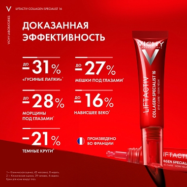 Купить Vichy LiftActiv Collagen Specialist 15 мл крем антивозрастной  для кожи вокруг глаз против морщин
