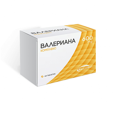 Купить Валериана Комплекс Импловит 600 мг 60 шт таблетки