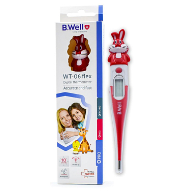 Купить B.Well WT-06 flex 1 шт термометр медицинский электронный детский с гибким наконечником кролик