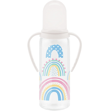Купить Lubby 250 мл бутылочка для кормления с соской силиконовой с ручками 0 мес+ артикул 15200