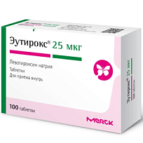 Купить: Эутирокс 25 мкг 100 шт таблетки