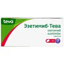 Купить: Эзетимиб-Тева 10 мг 30 шт таблетки