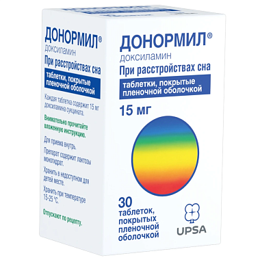 Купить Донормил 15 мг 30 шт таблетки покрытые пленочной оболочкой