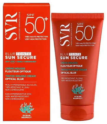 Купить SVR Sun Secure SPF 50+  50 мл крем-мусс с эффектом фотошопа тон светлый