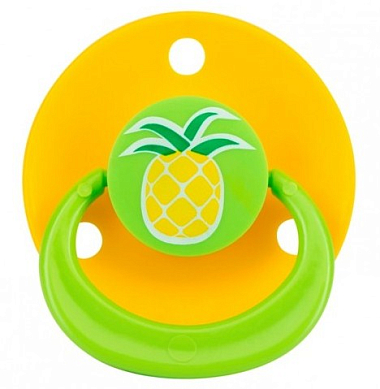 Купить Курносики 1 шт соска-пустышка латексная классическая с изогнутым нагубником ананасик артикул 13110 0+