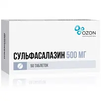 Купить: Сульфасалазин 500 мг 50 шт таблетки покрытые пленочной оболочкой
