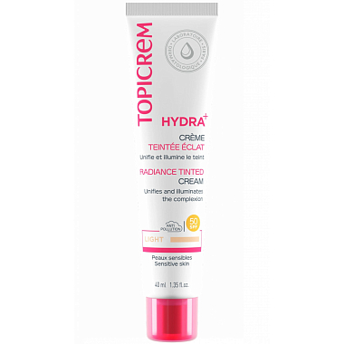 Купить Topicrem Hydra+ 40 мл крем тональный с эффектом сияния SPF50 Light