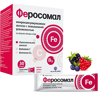 Купить Феросомал 30 шт порошок массой 1,8 г в стик-пакетах