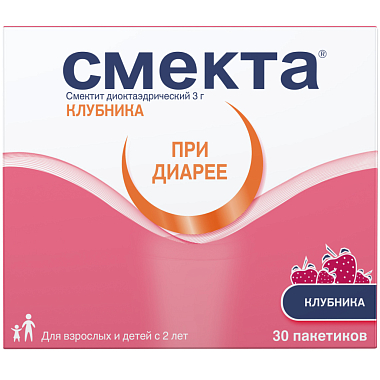 Купить Смекта 3 г 30 шт порошок для приготовления суспензии для приема внутрь клубника