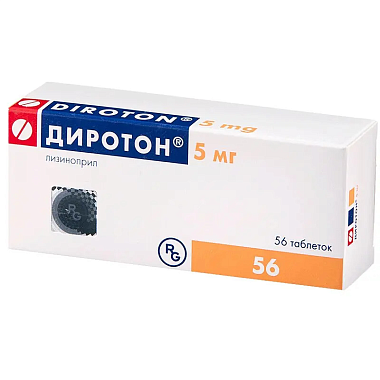 Купить Диротон 5 мг 56 шт таблетки