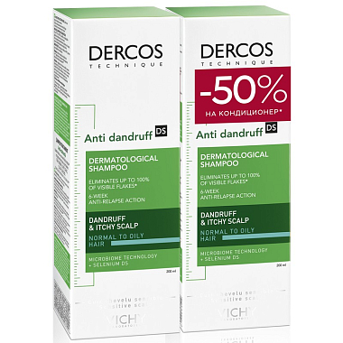 Купить Vichy Dercos шампунь 200мл №2 п/перхоти д/жирн волос