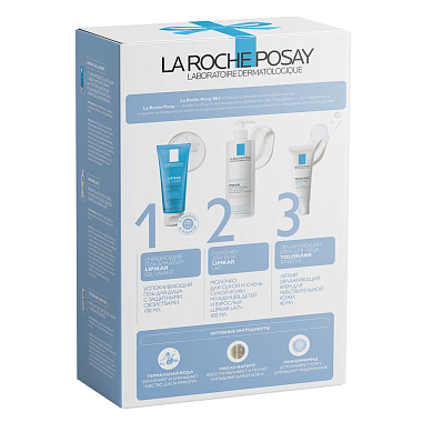 Купить La Roche-Posay Lipikar набор молочко 400 мл + гель для душа успокаивающий 100 мл + крем для лица 40 мл