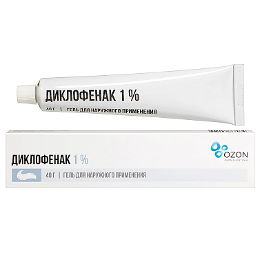 Купить Диклофенак 1% 40 г гель для наружного применения