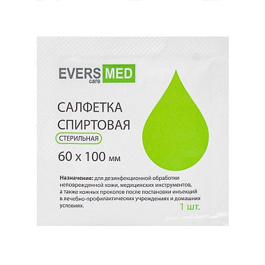 Купить EversMed 60 мм х 100 мм 1 шт салфетки терильные