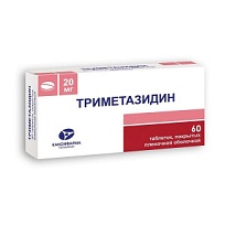 Купить: Триметазидин 20 мг 60 шт таблетки покрытые пленочной оболочкой