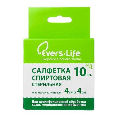 Купить Evers Live 40 мм x 40 мм 10 шт спиртовые салфетки