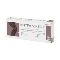 Купить: Интраджект 2,2% 2 мл 1 шт для внутрисуставного введения шприц