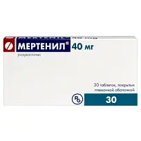 Купить: Мертенил 40 мг 30 шт таблетки покрытые пленочной оболочкой