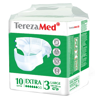 Купить TerezaMed подгузники 10 шт размер L экстра