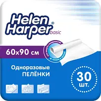 Купить: Helen Harper Basic 60 х 90 см 30 шт пеленки одноразовые впитывающие