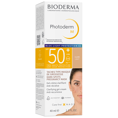Купить Bioderma Photoderm M Golden SPF 50+ 40 мл крем-гель солнцезащитный темный оттенок