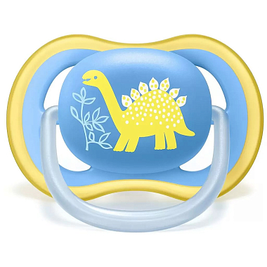 Купить Philips Avent Ultra Air SCF349/11 2 шт соска-пустышка силиконовая ортодонтическая 18+ мес динозаврик и коала