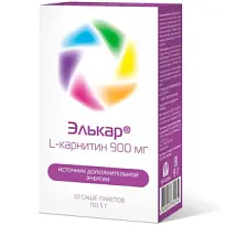 Купить: Элькар 900 мг 5 г 10 шт порошок для приготовления раствора для приема внутрь саше-пакеты