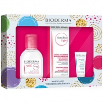 Купить: Bioderma Sensibio набор вода мицелл очищ 100мл+ крем лайт 40мл + гидрабио сыв-ка 15