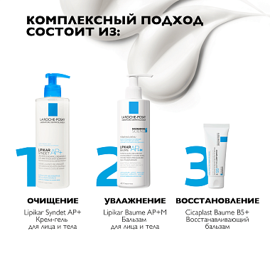 Купить La Roche-Posay Lipikar AP+M 400 мл бальзам липидовосполняющий увлажняющий  для лица и тела для детей и взрослых с маслом ши