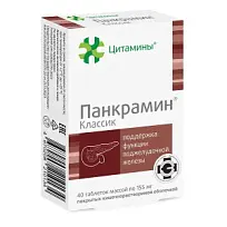 Купить: Панкрамин Классик 10 мг 40 шт таблетки покрытые оболочкой кишечнорастворимые