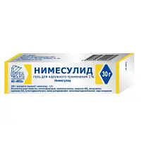 Купить: Нимесулид 1 % туб 30 г гель для наружного применения