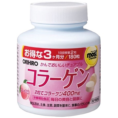 Купить Orihiro Коллаген 180 шт таблетки со вкусом персика