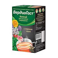 Купить: Вердиогаст  для улучшения пищеварения черный чай 1,5 г 20 шт фиточай фильтр-пакет