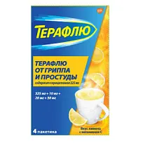 Купить: Терафлю 2 г 4 шт порошок для приготовления раствора для приема внутрь лимон