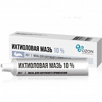 Купить: Ихтиоловая мазь 10% 25 г для наружного применения