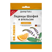 Купить: Доктор Тайсс 75 г леденцы от кашля шалфей и апельсин