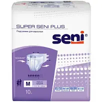 Купить: Seni Super Plus подгузники 10 шт размер M 7 капель