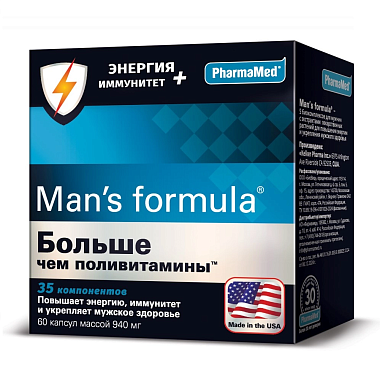 Купить Man's formula Больше чем поливитамины Энергия и иммунитет 60 шт капсулы