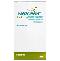 Купить: Мезавант 1,2 г 60 шт таблетки кишечнорастворимые с пролонгированным высвобождением покрытые пленочной оболочкой