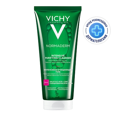 Купить Vichy Normaderm Phytosolution  200 мл гель очищающий  для проблемной кожи лица и тела от прыщей и акне