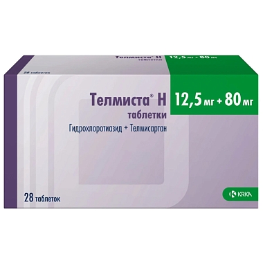 Купить Телмиста Н 12,5 мг + 80 мг 28 шт таблетки