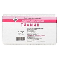 Купить: Тиамин 5% 1 мл 10 шт раствор для внутримышечного введения