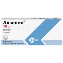 Купить: Алзепил 10 мг 56 шт таблетки покрытые пленочной оболочкой
