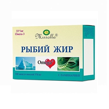 Купить Mirrolla Рыбий Жир с ламинарией 100 шт капсулы