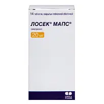 Купить: Лосек МАПС 20 мг 14 шт таблетки покрытые пленочной оболочкой