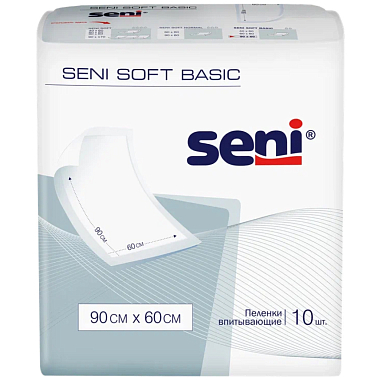 Купить Seni Soft Basic 10 шт пеленки одноразовые 60 см х 90 см 2 капли